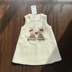 【新品　タグ付き】ファミリア　ワンピース　ジャンパースカート　ボア　うさぎ