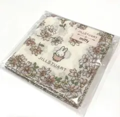 新品　JILLSTUART miffy 花柄ハンカチ　日本製　クリーム 綿100
