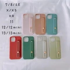 iphone12 新品 バンド付ケース 落下防止 ②ライトパープル