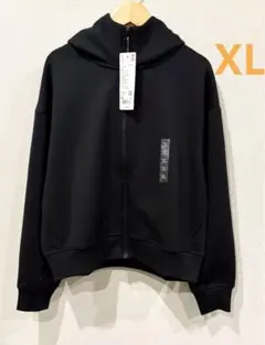 新品UNIQLOドライスウェットフルジップパーカー　ブラックXL黒　ユニクロ