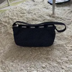 LeSportsac ブラック ドット柄 ショルダーバッグ