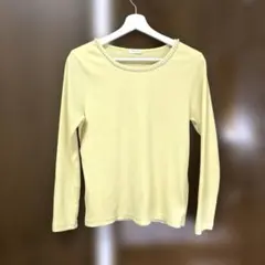 黄色 リブニット レディース Lサイズ