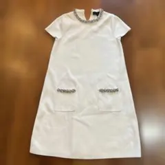 ZARA ビジュー装飾 半袖ミニワンピース Sサイズ