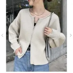 CIAOPANIC TYPYスポンディッシュダブルジップニットカーディガン