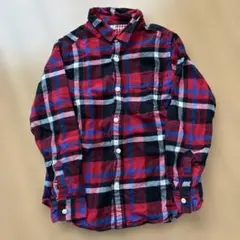 UNIQLO 100cm チェック柄シャツ デニムパンツセット