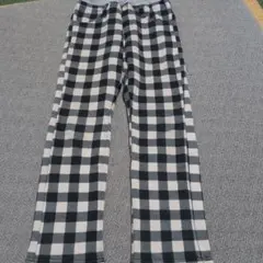 チェック柄裏起毛ロングパンツ130