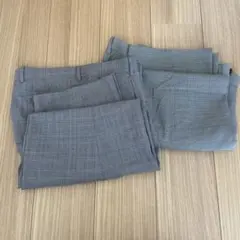 グレー系チェック スラックス 2本セット　単品購入可