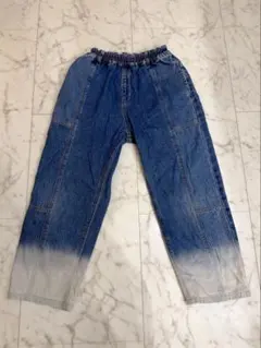 デニムブルー グラデーション ワイドパンツ130サイズ