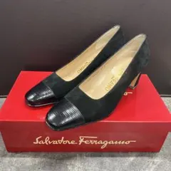 ④Ferragamo フェラガモ スエード パンプス 6D