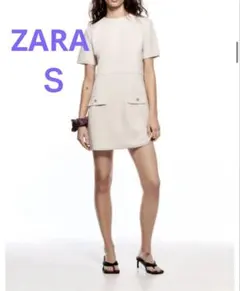 【美品】ZARA 半袖ミニワンピース