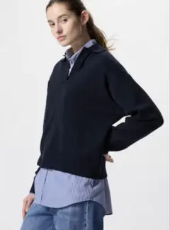 スムースコットンリラックスポロセーター