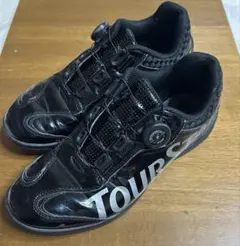 TOURSTAGE ゴルフシューズ 黒 ダイヤル式　25㎝　シューズバック付きのサムネイル