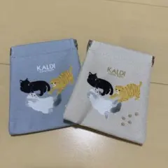 新品　KALDI オリジナル　ぱっちんポーチ　猫柄　カルディ　限定
