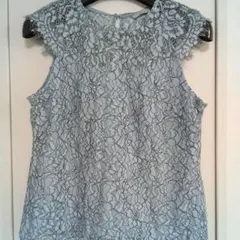 H&M 水色レース ノースリーブ M