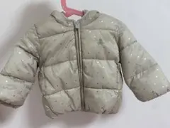 GAP ベージュ ドット柄 ダウンジャケット