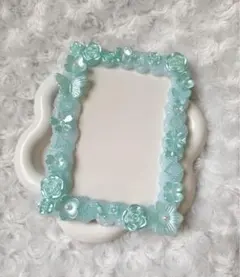 訳あり品　ホイップデコ　トレカケース　水色　ブルー　B7 硬質ケース　L版写真