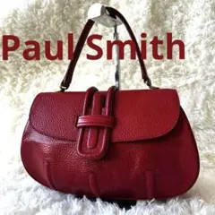 【最終価格】ポールスミス レザー トートバッグ 赤 本革 高級 シボ革 美品
