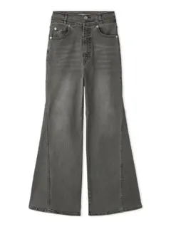 SNIDEL sustainableストレッチフレアデニムパンツ　GRY