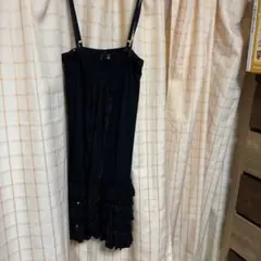 ブラックフリルキャミワンピース