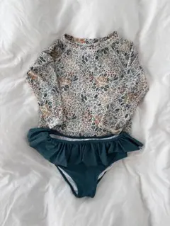 花柄セパレート水着 10-12Y ラッシュガード