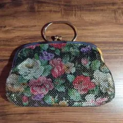 ★昭和レトロ★花柄がま口ポーチ