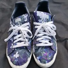 adidas STAN SMITH 紫色 花柄 スニーカー
