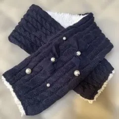 kp DECO ネイビー 女の子マフラー S