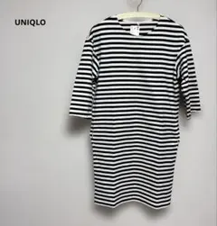 UNIQLOユニクロ・ボーダー　クールネックワンピース　膝丈　S