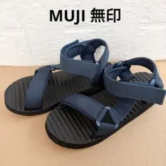 【美品】MUJI 無印良品　波型ソール テープベルトサンダル ネイビー　24cmのサムネイル