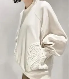 【新品】Mame Kurogouchi マメ クロゴウチ コード刺繍 スウェット レディース】Cording Embroidery Cropped Sweatshirt | Mame
