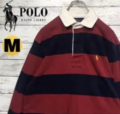 ポロラルフローレン　太ボーダー ラガー　長袖ポロシャツ