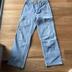 GU ストレートデニムパンツ ライトブルー
