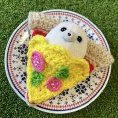 ミニビーンズ あざらし ぬい服 ぬい活 あみぐるみ ハンドメイド ピザ寝具 ①
