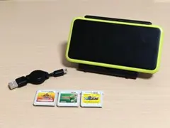 ニンテンドー New 2DS LL 本体 ブラック×ライム ゲームソフト付き