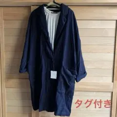 タグ⭐️ZARA 紺色　麻混ジャケット　春秋コート　ザラ　天然繊維アウター XS