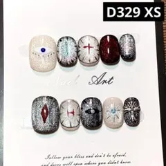 現品ネイルチップ　 ベリーショート　目玉マグネットフラッシュ三色個性派ライブ推し