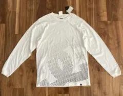 DC ホワイト ドットパターン 長袖カットソー ロンT ロングTシャツ