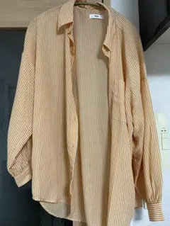 WEGO シャツ　Fサイズ　オレンジストライプ