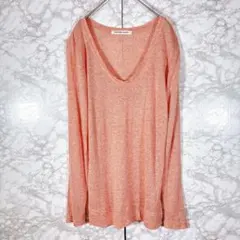 【グリーンレーベルリラクシング】Tシャツ（オレンジ）レーヨン　リネン　日本製