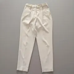 美品✨ PLST 2WAYストレッチ タックテーパードパンツ（アイボリー／XXS