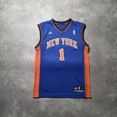 A53adidasNBAニューヨークニックスバスケシャツユニフォームユニセックスのサムネイル