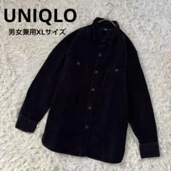 UNIQLO コーデュロイ ワークシャツ　シャツ　長袖　男女兼用XL ネイビー