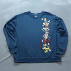 小*林様 Disney 古着 A0394 スウェット XL 青 ミッキーマウス