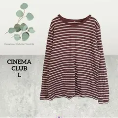 シネマクラブ 【L】長袖 Tシャツ 重ね着 ボーダー 秋冬 h1451