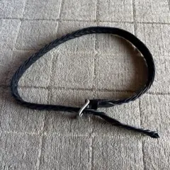 黒 編み込み ベルト スライド式