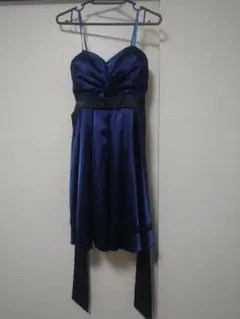 ネイビー サテン ドレス　M 美品