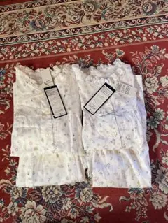 綿100% ルームウェアセット アイボリー・オフホワイト 2点セット　春夏用