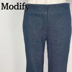 Modify　ブルー デニム フレア パンツ ハイウエスト　モディファイ
