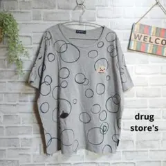 ドラッグストアーズ 半袖tシャツ 刺繡 総柄 カットソー 大人可愛い ゆったり