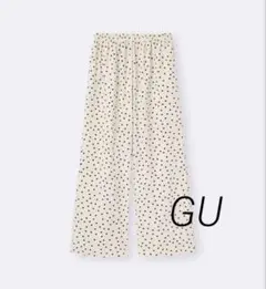 [新品未着用]GU ドットプリントプルオンパンツのサムネイル